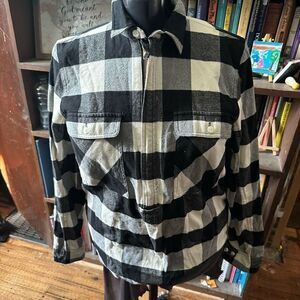 J Crew black & white checked S flannel lumberjack shirt